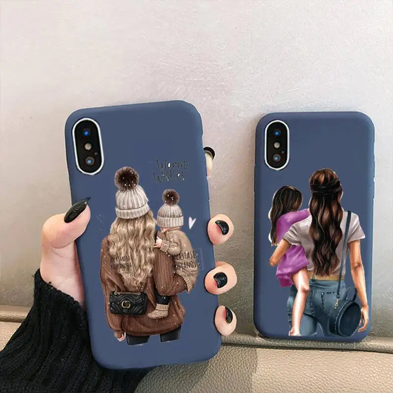 

Fashion Super Mom Baby Girl Phone Case For IPhone 6s 7 8 Plus X Xs Xr Xsmax 11 12 Pro Promax 12mini Candy Purple Silicone Cover