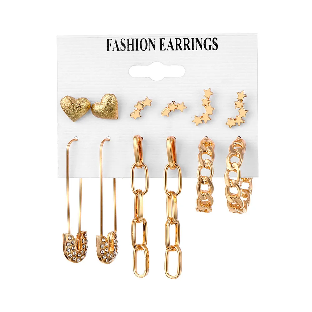 

EN Bohemian Acrylic Hoop Earrings Set For Women Oversize Geometric Crystal Twist Circle Earrings Rainbow Color Earrings Jewelry