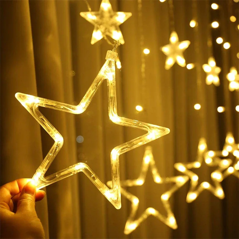 

Star String Lights Led Christmas Garland Fairy Curtain Light 2.5M Outdoor Indoor for Home Party Wedding Ramadan Decor