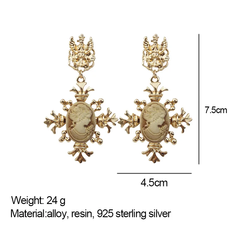 Cpop Новая Большая Золотая винтажная Женская фотография|Серьги-подвески| |