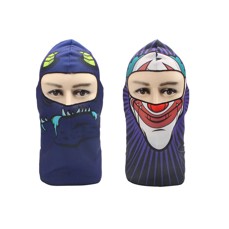 1pc Joker Print Breathable Fit Cool Balaclava Face Mouth Mask Man Women Unisex Outdoor Cycling Black Head Cover | Аксессуары для