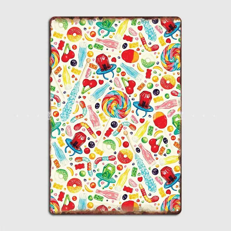 

Белый металлический плакат с изображением конфет, Настенный декор, Классические Постеры для клуба, дома, гостиной