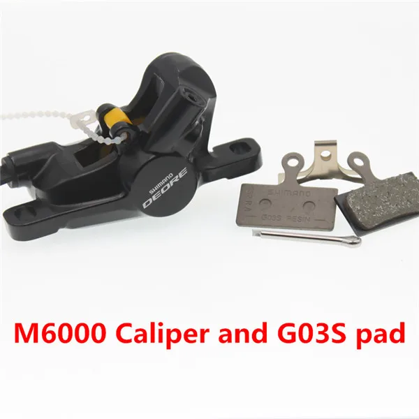 Shimano горные велосипеды M6000 суппорт DEORE дисковый тормоз M6000 совместим с M615 BR-M6000 тормозной суппорт - Цвет: Caliper and G03S pad