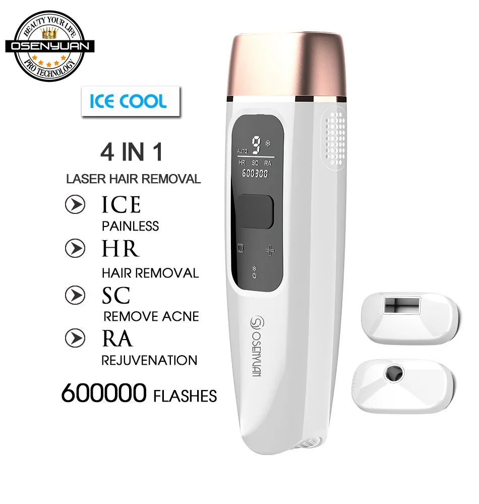 Osenyuan 4 в 1 icecool IPL эпилятор Перманентный лазерный для удаления волос с ЖК дисплеем