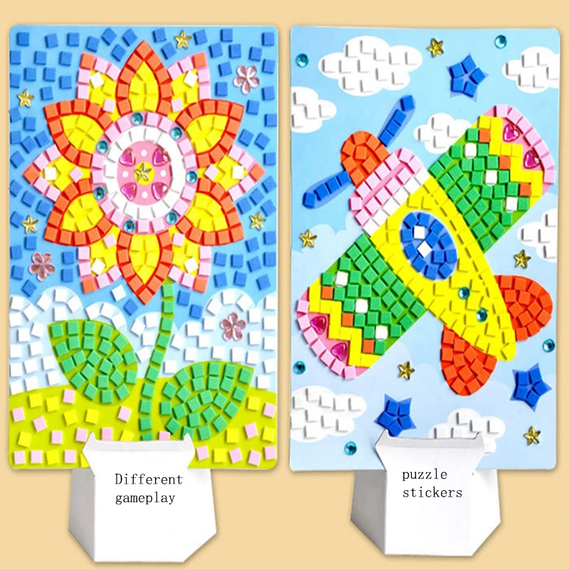 Стикер мозаики пазлы обучающая игрушка для детей детские игрушки 3D стикер