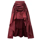 Юбка Женская длинная в стиле стимпанк, винтажная плиссированная юбка с высоким и низким в готическом стиле, стиле ренессанс, с оборками и эластичным поясом, в стиле ретро
