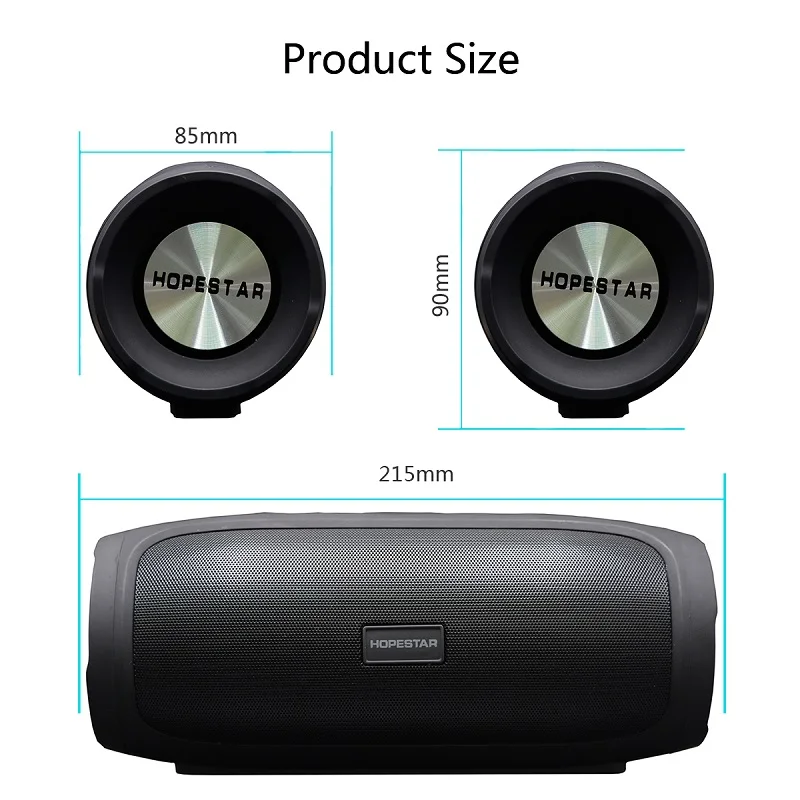 HOPESTAR H14 открытый портативный Bluetooth динамик стерео Бас Колонка Поддержка USB