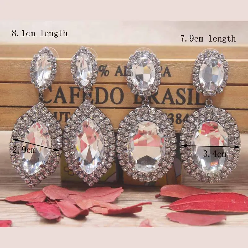 Zerong большой горный хрусталь Висячие серьги Роскошные ювелирные изделия падение