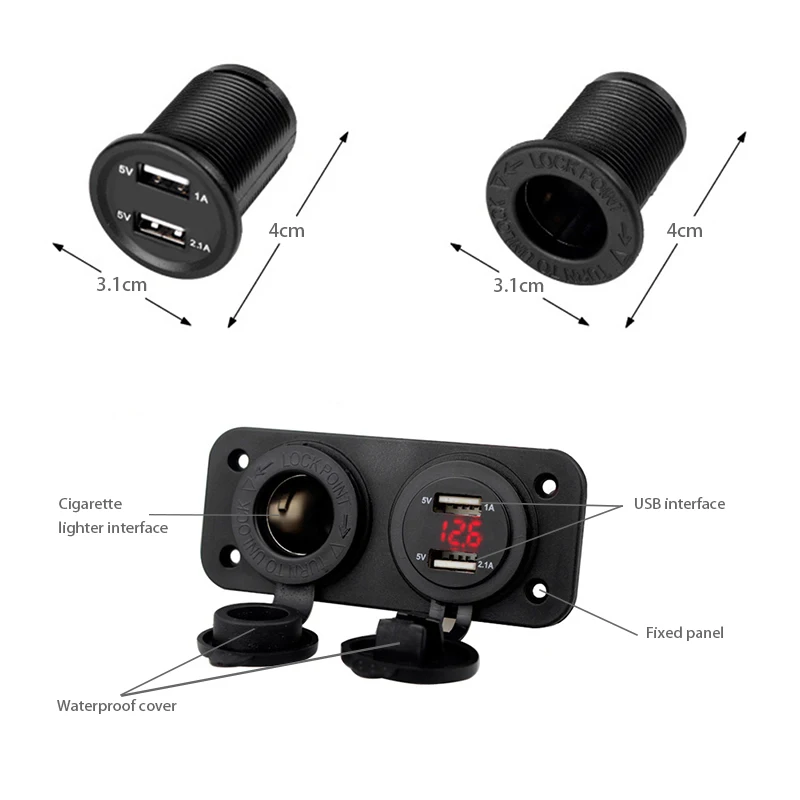 

Dual USB Car Cigarette Lighter Socket Splitter 12V Charger Power Adapter Outlet Car Cigarette Lighter Socket Charger