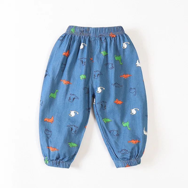 

2Pcs Boy's 2021 New Summer Trousers Baby Mosquito Pants Children's Summer Thin Cropped Trousers Small Girls Imitation Jeans