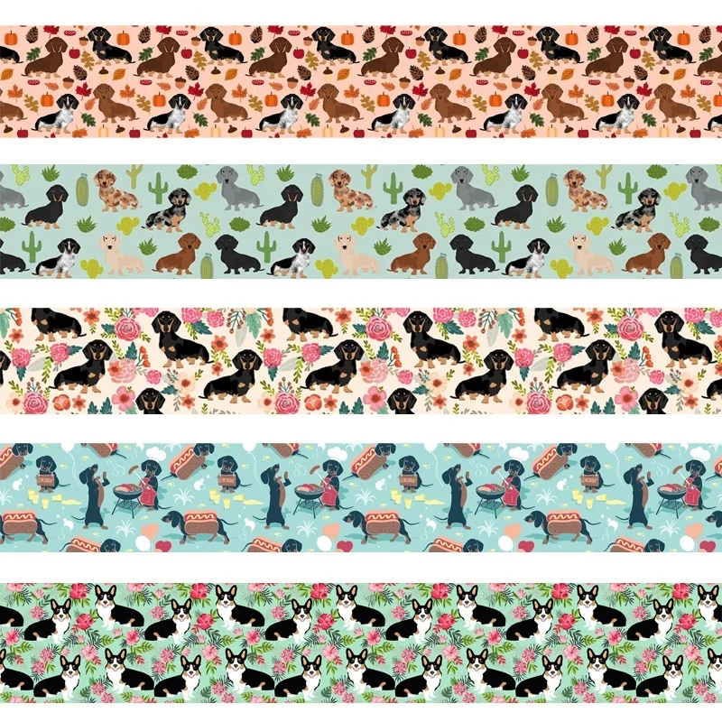 50 ярдов корсажная лента с принтом милой собаки украшение для вечеринки поделки