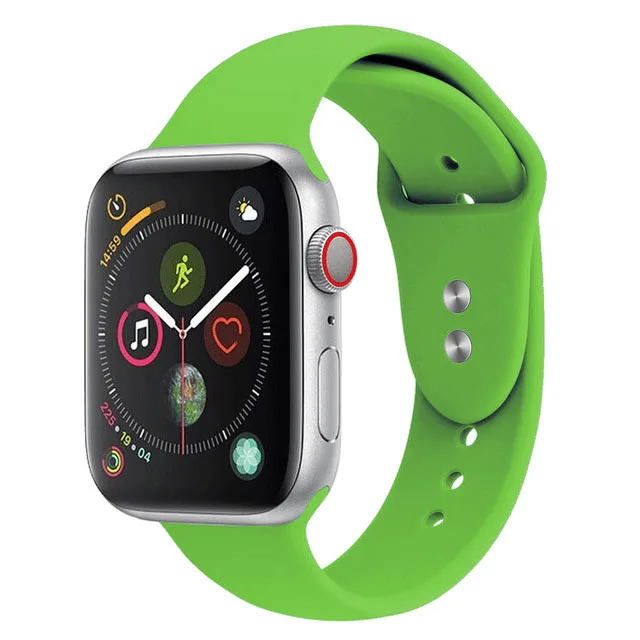 Спортивный силиконовый ремешок с двойной пряжкой для apple watch серии 4321 сменный Браслет ремешок для часов Ремешок для часов для apple watch 42 38 - Цвет ремешка: NO.16-Green