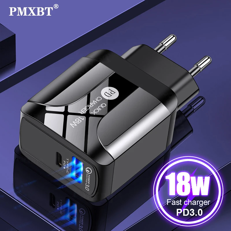 18 Вт USB PD зарядное устройство для iPhone 11 XS iPad 2018 QC3.0 Type C Huawei Samsung S20 S10 xiaomi 10 настенный