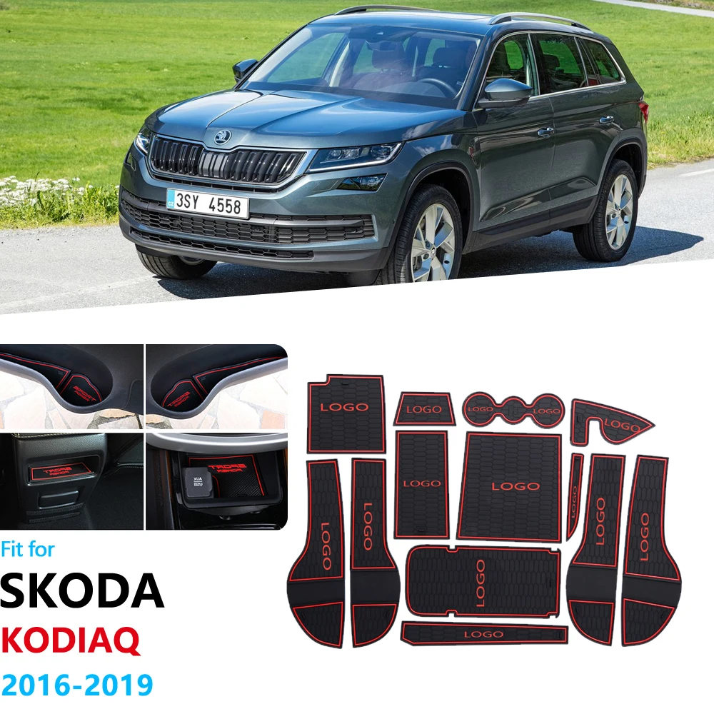 Противоскользящий резиновый подстаканник для ворот Skoda Kodiaq 2016 2017 2018 2019 коврик