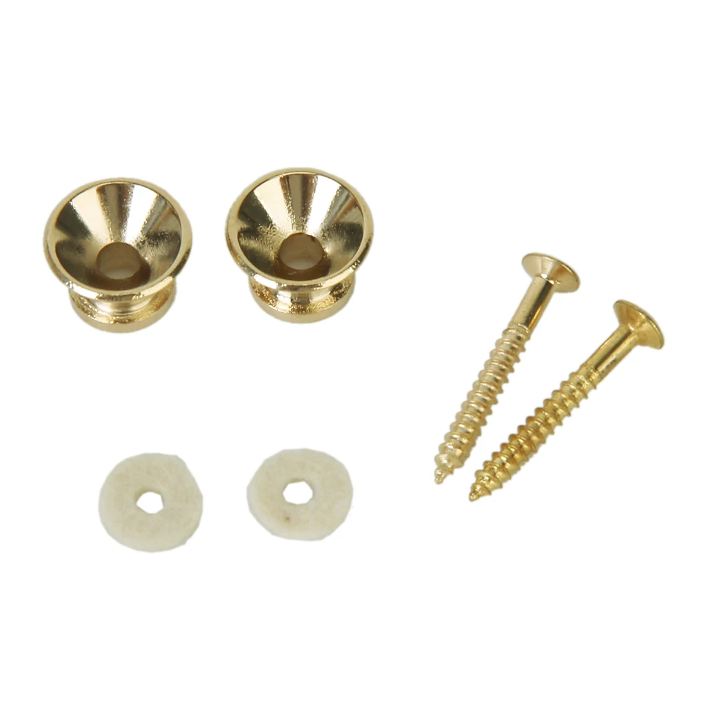 

Pair Gold STRAP LOCK with Screws pad for Electric Acoustic Guitar Bass