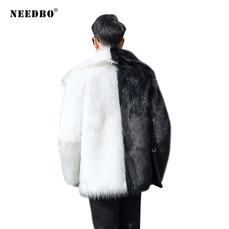 Warm Winter Jackets Men Fur Faux Fox Coat Jacket Oversize Loose Faux Fur Jacket Men Male Streetwear Thicken Outwear Overcoat