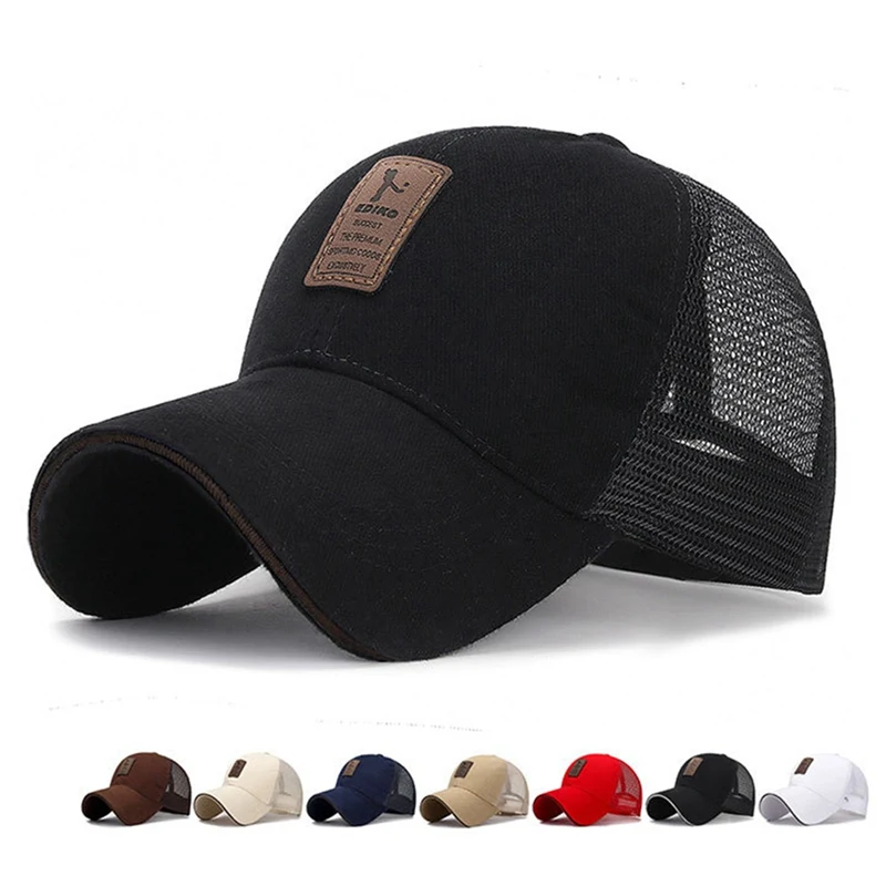 

Men Adjustable Baseball Cap Summer Casual Hats Fashion Boy Leisure Snapback Hat Caps Sunscreen Cotton Mesh Golf Caps Tennis Hat