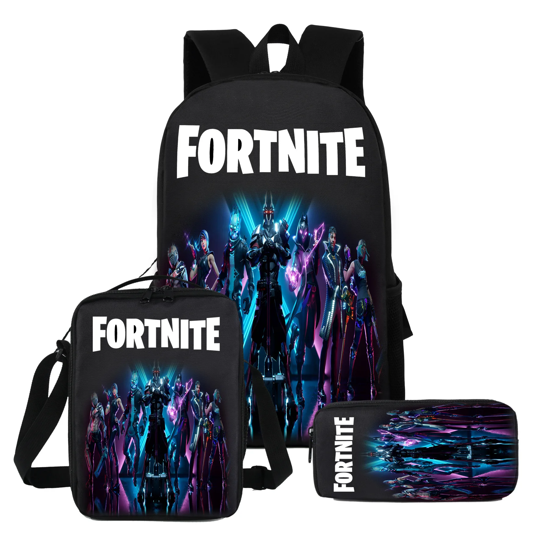

3pcs/set Kid Child Schoolbag Fortnite Backpack Schoolbag Cool Waterproof Schoolbag Fortress Night Student School Bag Kid Toy F55