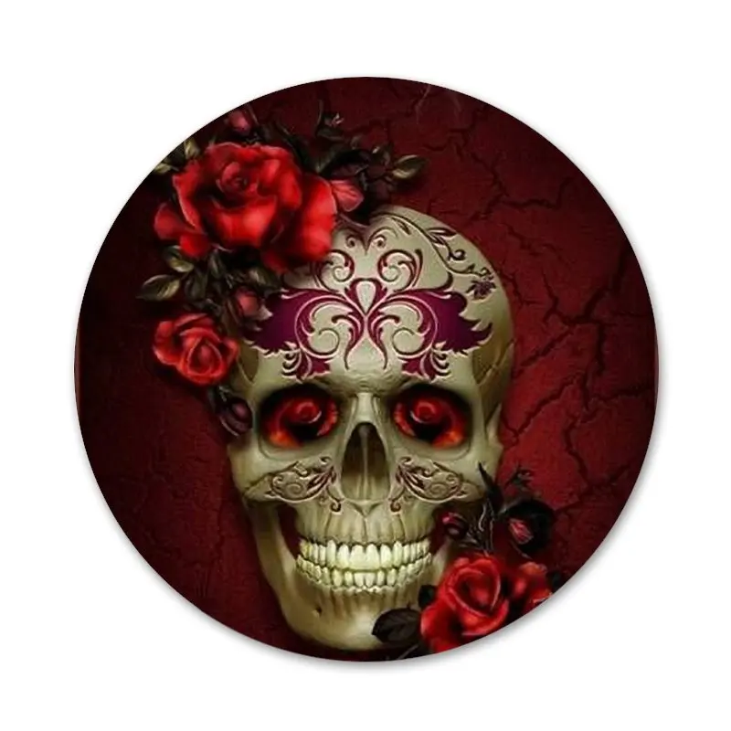 58 мм готический череп сказочные значки металлические для фотографий | Дом и сад