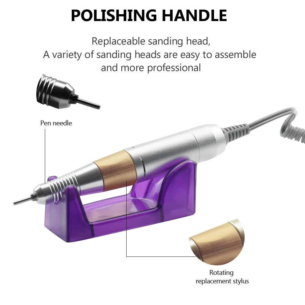 

Nail Drill Machine 35000RPM Nail Polish Machine Electric Professional Nail Machine Mill Cutter Sets For Manicure Nail Tips