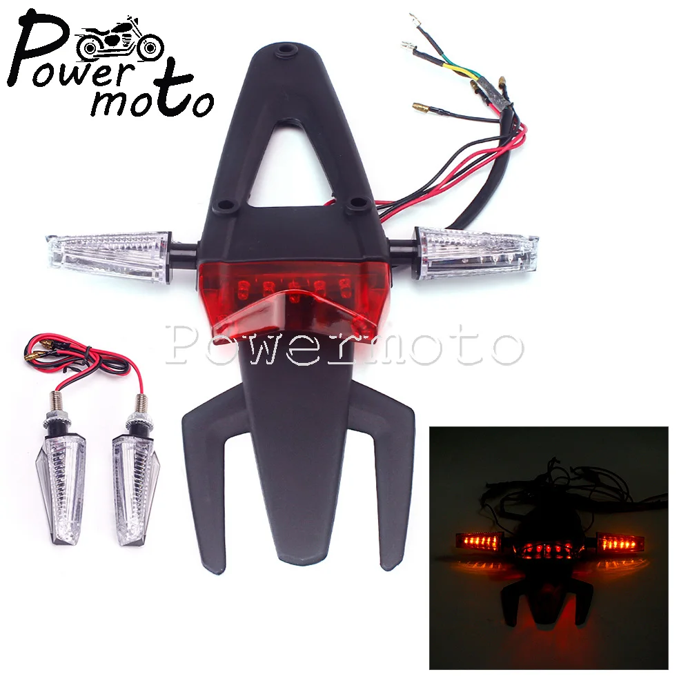 

Для бездорожья Байк пользовательские мотоцикла красный тормозной светильник хвост светильник заднее крыло Enduro задние фонари светильник ж...