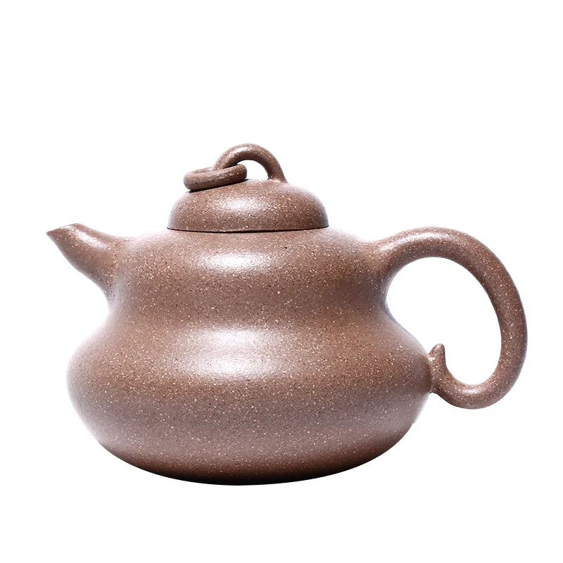 

Yixing raw ore purple clay teapot tea set gourd section clay pot handmade gift set lettering