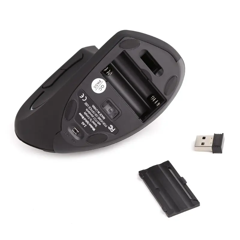 

C5AB 2.4G Ergonomic Vertical Wireless Optical Wrist Healing USB Mouse For Laptop PC