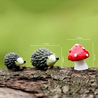 3pcsset resin miniature decoration hedgehog micro landscape cute animal ornaments