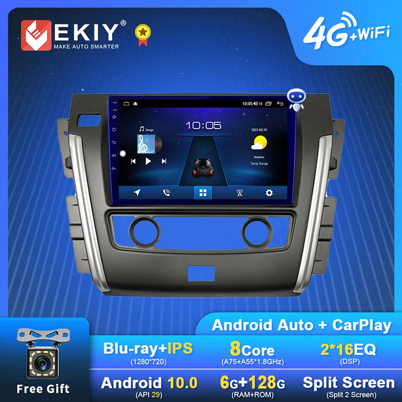 

EKIY Android Автомагнитола для Nissan патруль Y62 2010-2020 навигация GPS 1280*720 IPS DSP Carplay мультимедийный плеер Авто Стерео DVD