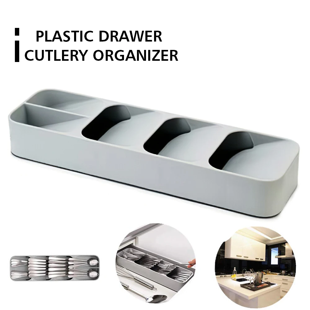 Cutlery Organize B Пластиковый кухонный ящик для столовых приборов, органайзер, лоток для хранения, держатель для столовых приборов, столовое серебро, компактный лоток для столовых приборов, ложка, коробка для столовых приборов - Цвет: Cutlery Organize B