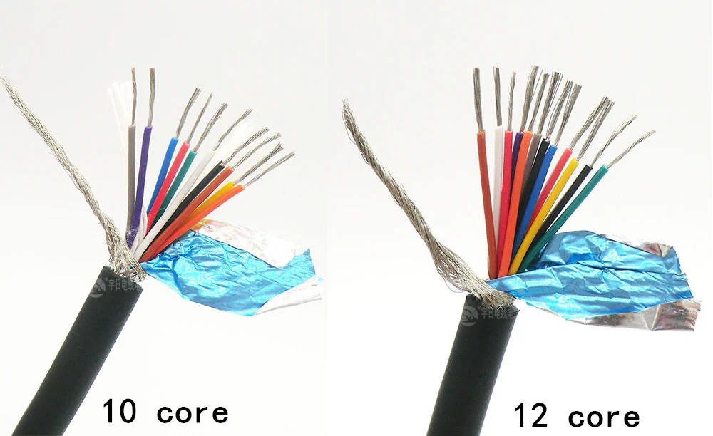 2 ядра гибкий Экранированный кабель 0,14, 0,2, 0.3mm м² Управление провода 26awg, 24awg, 22awg Луженая чистой бескислородной Медь 5 м