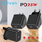 Быстрое USB зарядное устройство PD 25 Вт Быстрая зарядка 3,0 Type C PD быстрый адаптер для iPhone 13 Pro Max 12 Mini iPad Samsung S21 + зарядное устройство для путешествий