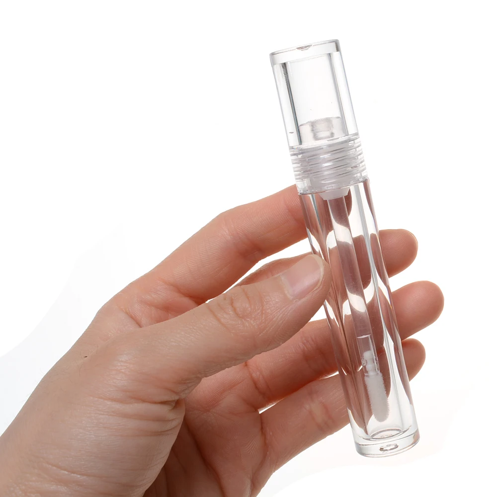 

3.5ml Round Transparent Empty Lip Gloss Tubes Refillable Lip Glaze Lip Balm Bottles With Rubber Inserts DIY Tools