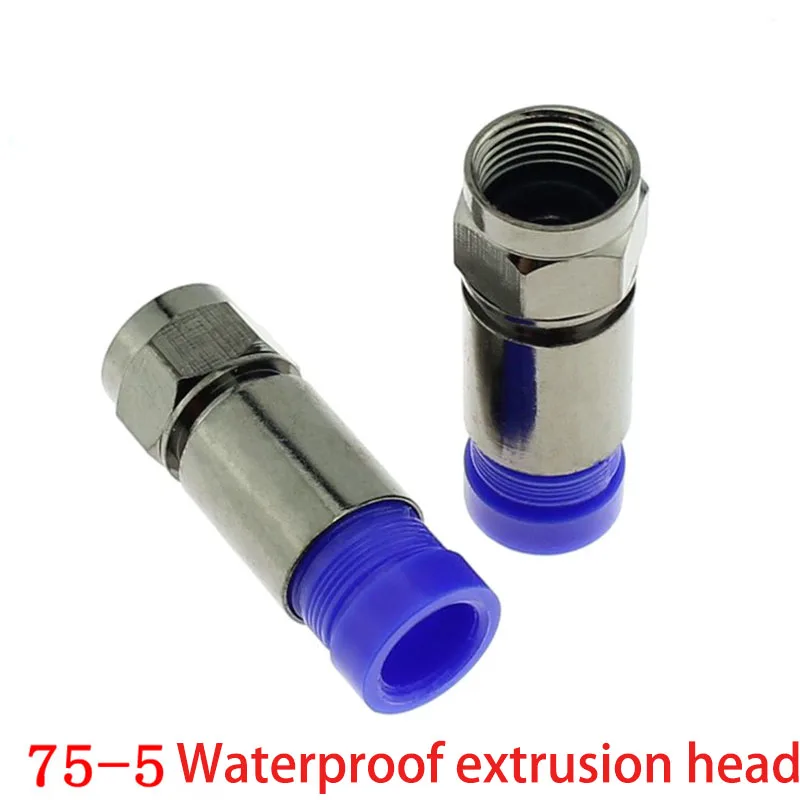 

Black nickel-plated extruded F head Full copper Inch F head Cable TV connector Two shielded waterproof extrusion head