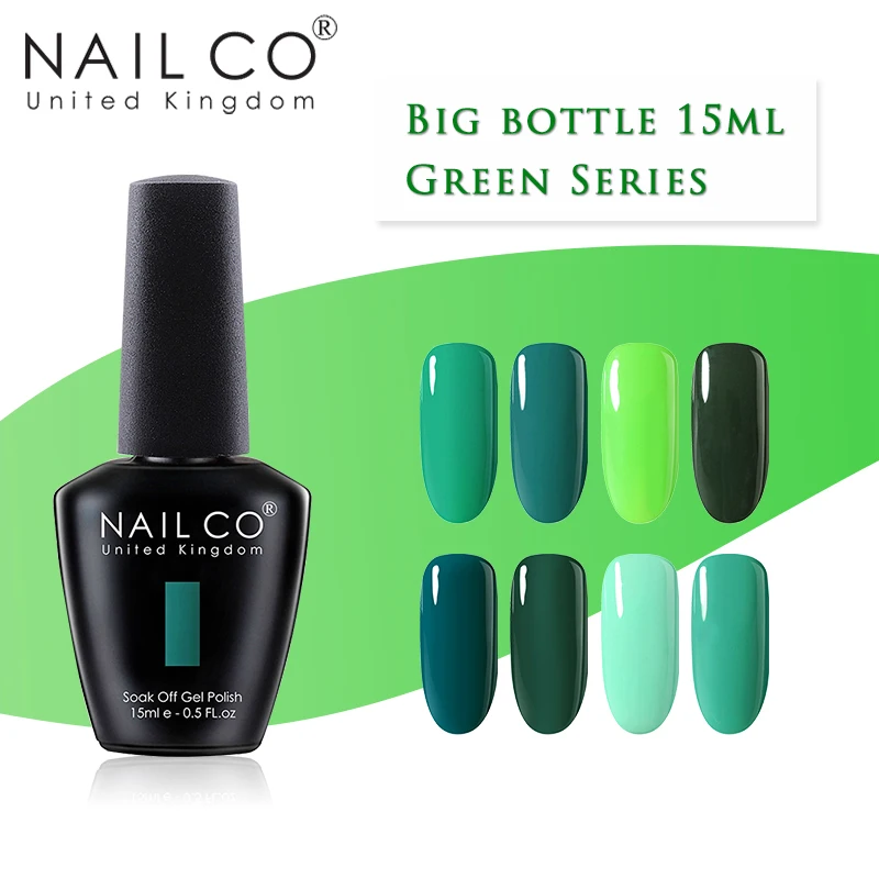 Набор для маникюра NAILCO Green СВЕТОДИОДНЫЙ УФ гель ногтей блестящий украшения