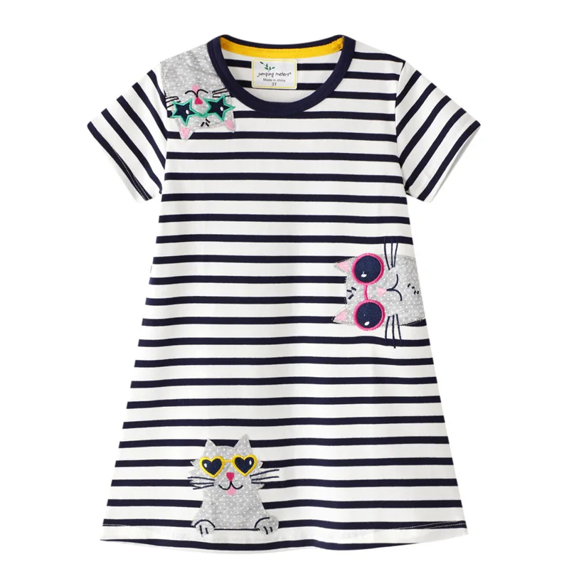 

Girls Dress Cartoon Animals Horse Printed Stripes Girls Baby Princess Dress for Kids Children Clothes Kids Floral Dress