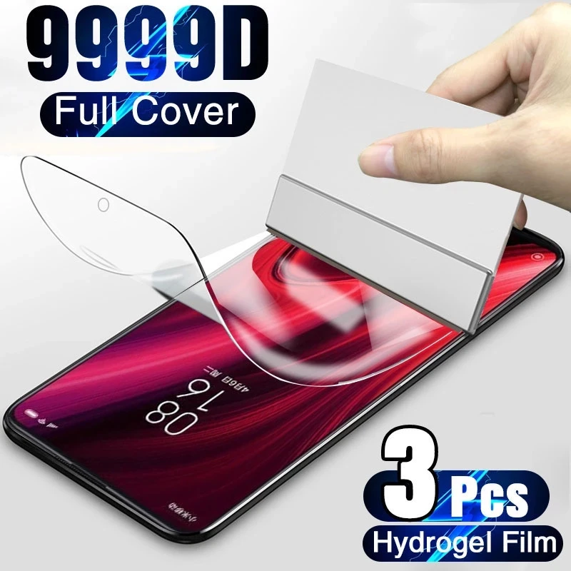 3Pcs Hydrogel Film Phone Protective Film For Samsung S21 S20 FE S10 S9 S8 S7 Note 20 10 9 8 Plus Ultra Lite Edge Screen Protecto