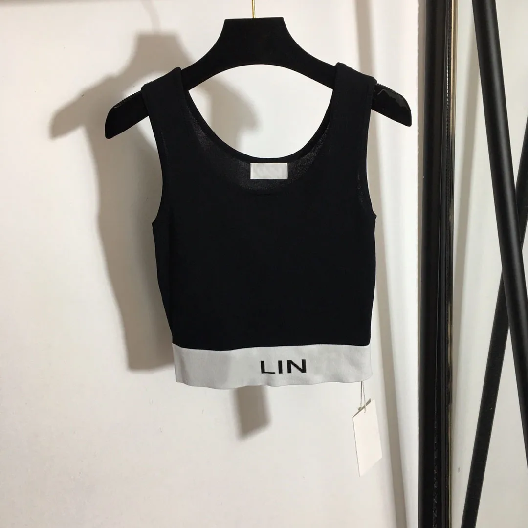 

T-Shirt Women F3347 Top Brand Cotton Sexy Embroidered Letter camisole Tops Letter Tshirt Short Sleeve Sexy Navel Skinny Crop Top