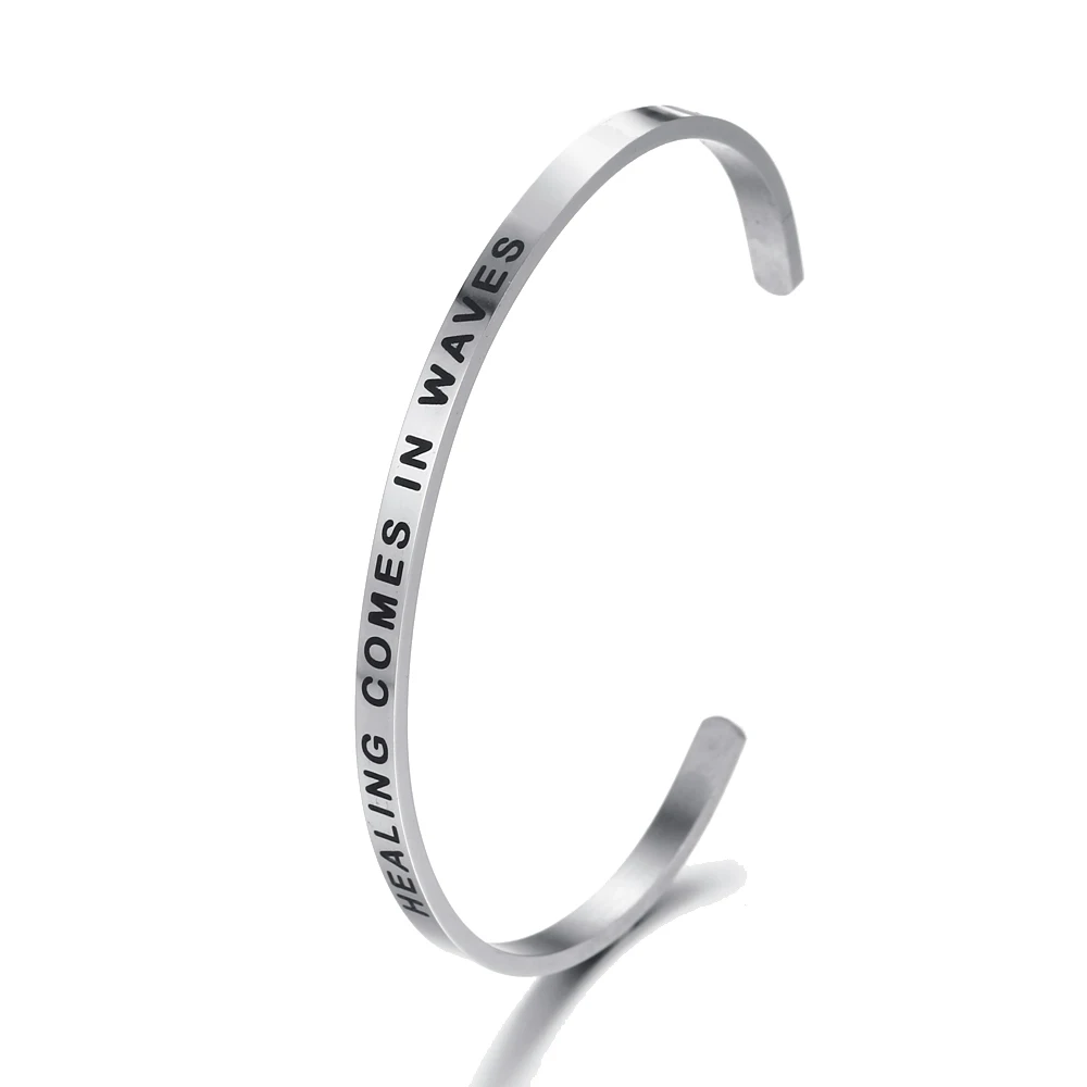 4 мм серебряные браслеты на заказ с лазерной гравировкой вдохновляющие цитаты