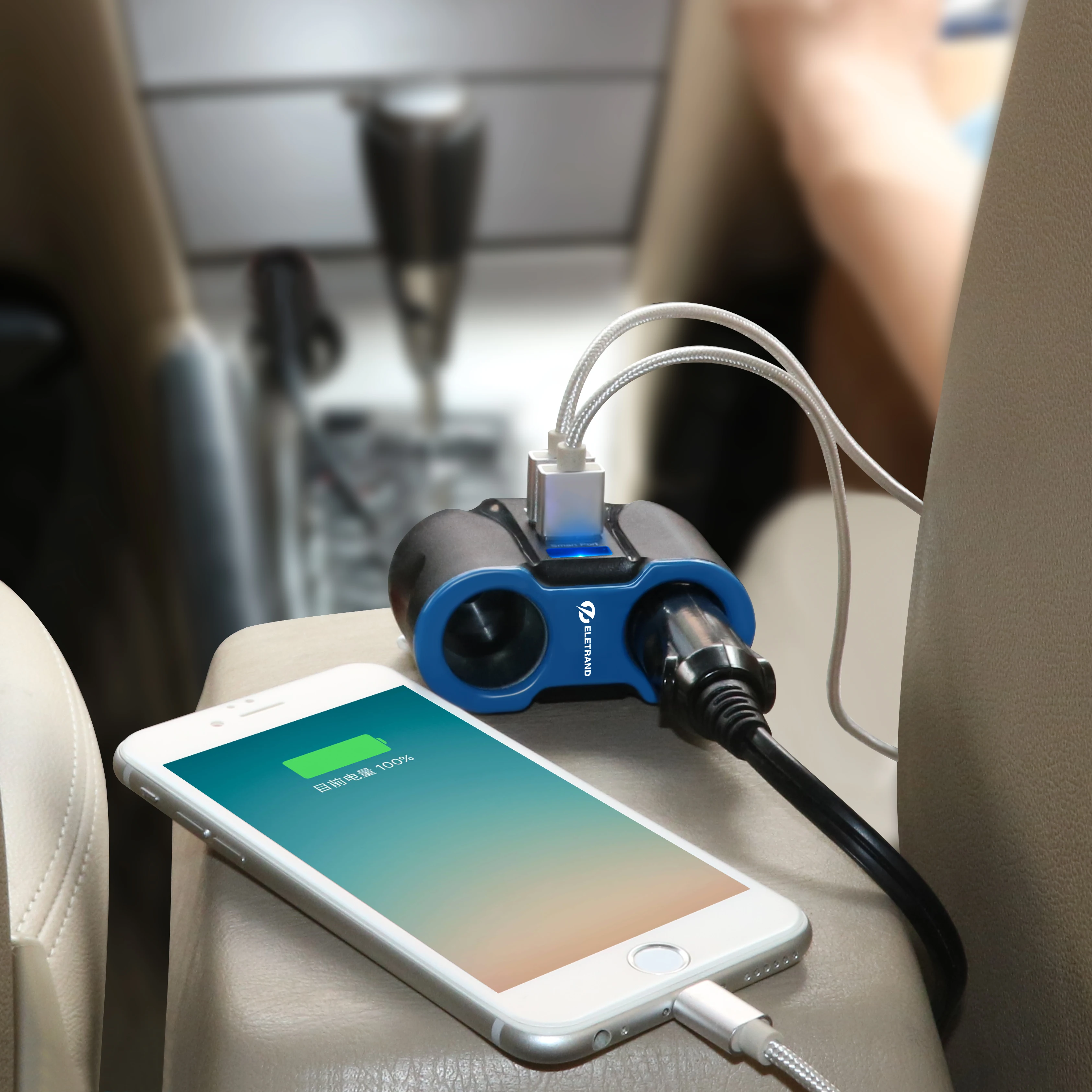 Автомобильное зарядное устройство Rocketek с несколькими usb портами 3A 3 быстрая