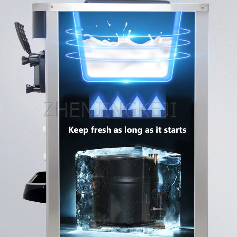 

220V Commercial Ice Cream Maker Fully Automatic Fruit Dessert Machine Soft Sweet Cone Milk Tea Shop Freezing Equipment 3100W