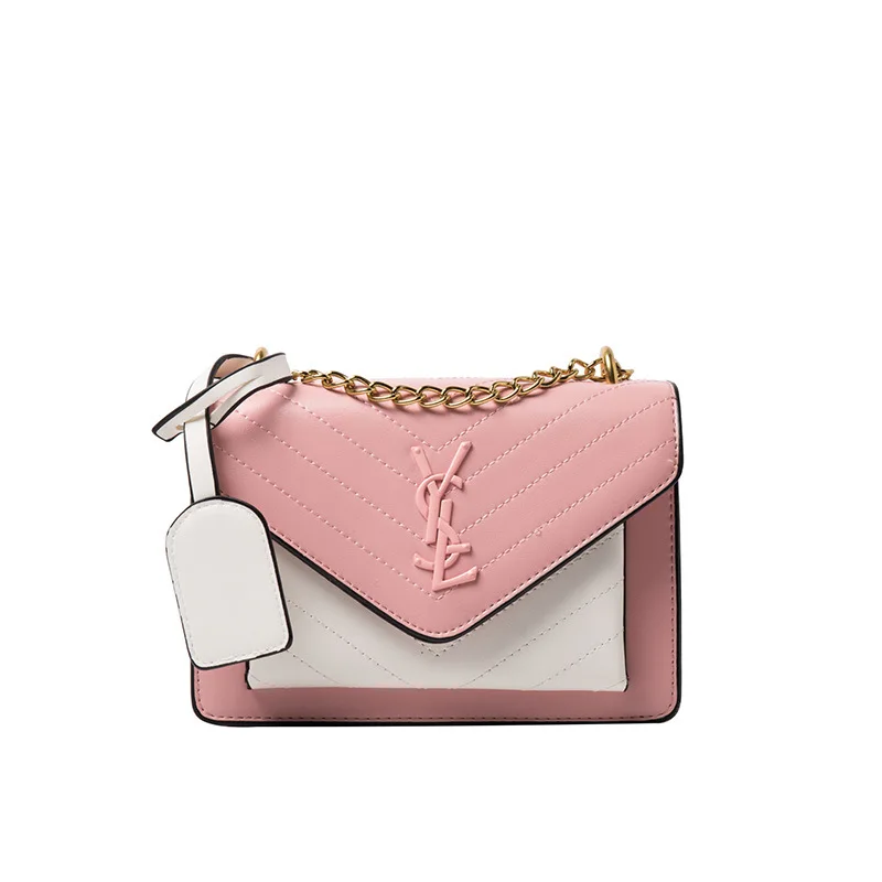 

2021 new chain bag V pattern small fragrant metal chain bag single shoulder small square bag diagonal bag