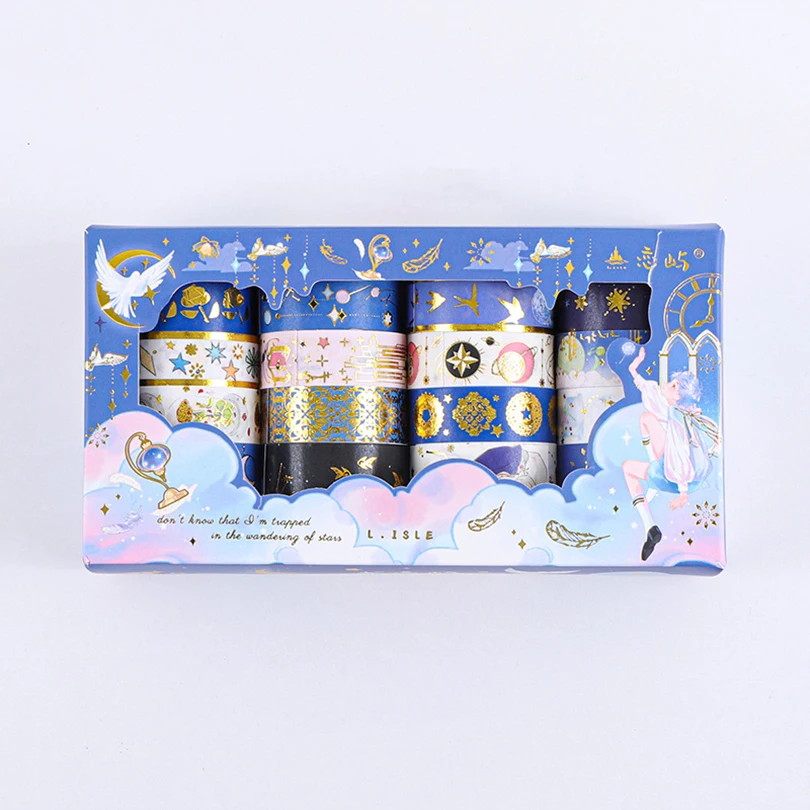 

Gold Foil Washi Tape 20Rolls Washi Tape Set Decorative Ribbons Japanese Retro Washitape Stationery Cherry Blossom Masking Tape