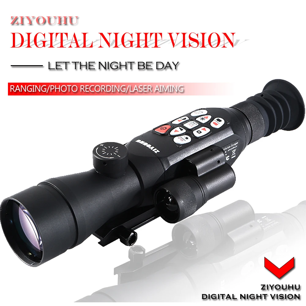HD Infrared Digital Night Vision Sight Zoom Monoculars Night Ranging Riflescope Aiming Device for Hunting Scope Video Recording