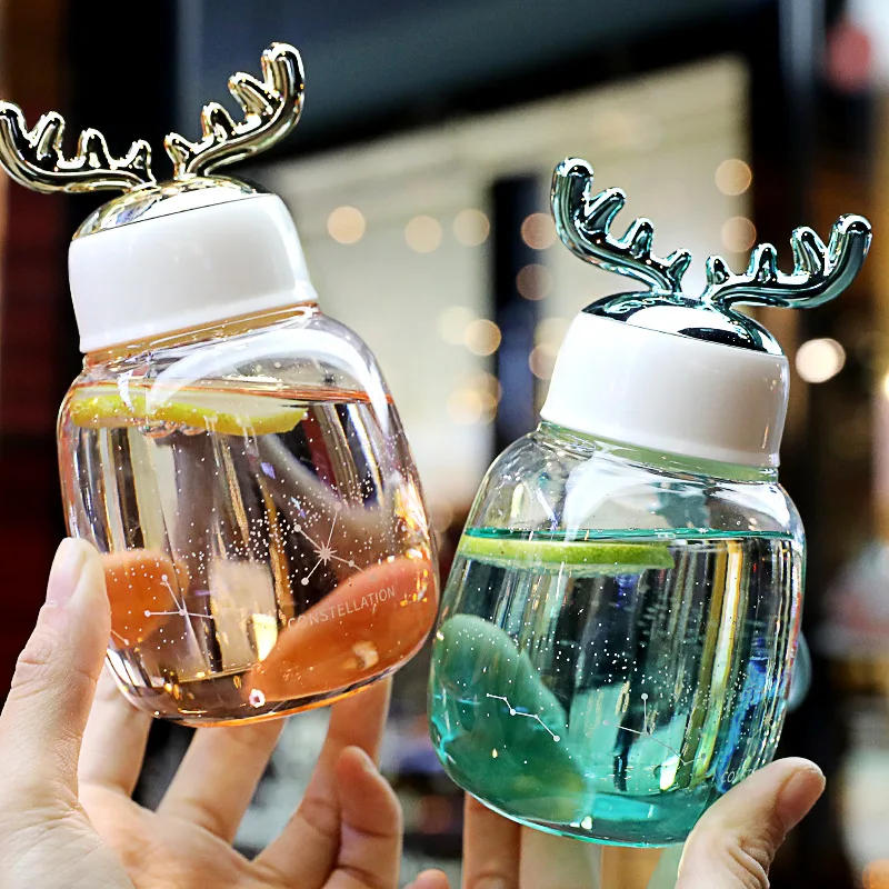

Glass Cup, Gradient Starry Sky, Cute Girl, Creative Personality, Trend, Fresh Color, Heat-resistant Cup with Lid Waterbottle