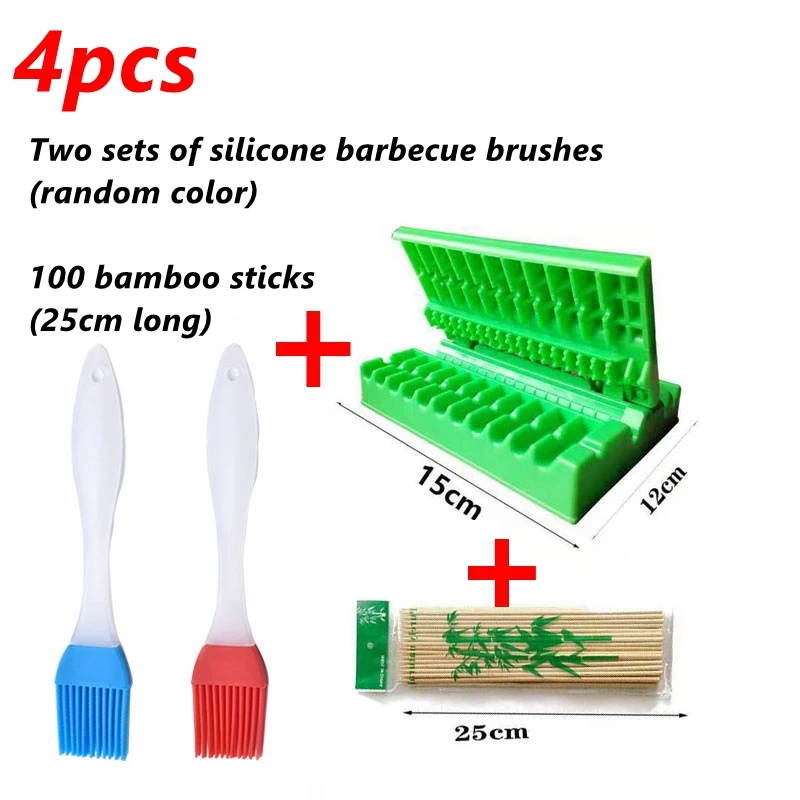 

Skewers Kebab Maker Box Beef Pork Meat Barbecue Stringer Machine Vegetables String Grill Kitchen Accessories Outdoor BBQ Gadgets