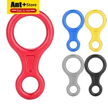 Rock Climbing Descender Figure 8 Word Rope Descender Rappel Ring Downhill Eight Ring Rappelling Gear Belay Device Carabiner