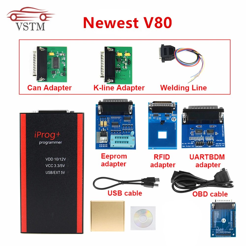 V80 Iprog Pro программист поддержка IMMO+ коррекция пробега сброс подушки безопасности до года Замена Carprog/Full/Digiprog