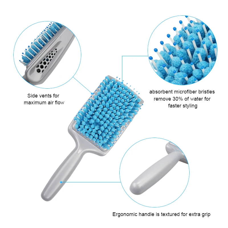 

Microfiber Bristles Quick Absorbent Dry Comb Drying Hair Brushes Absorbent Care Combs Radiation Protection for Women