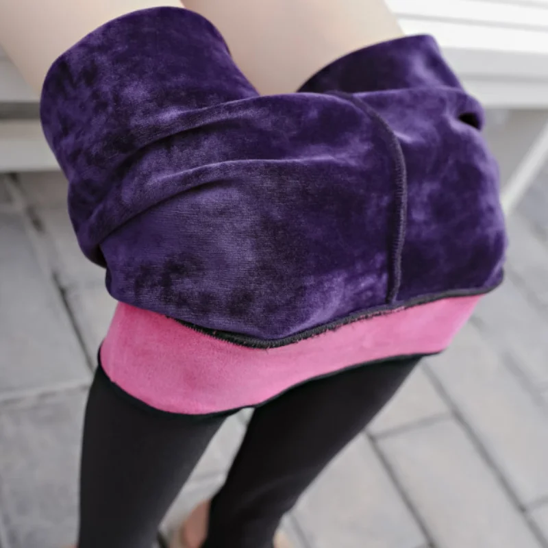 Женские зимние эластичные леггинсы с флисовой подкладкой|Легинсы| |